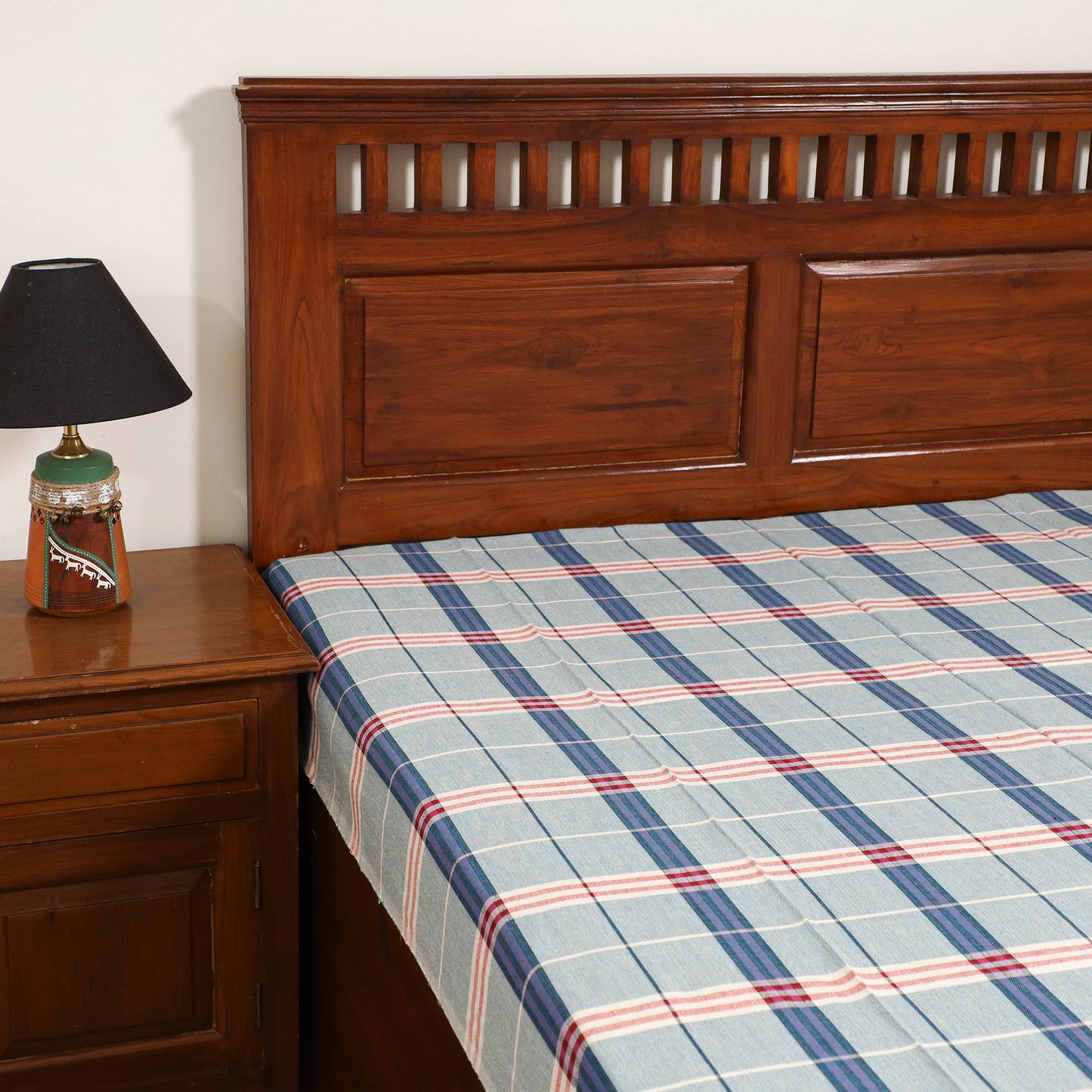 Handloom Cotton Single Bedsheet (90 x 60 in) 282