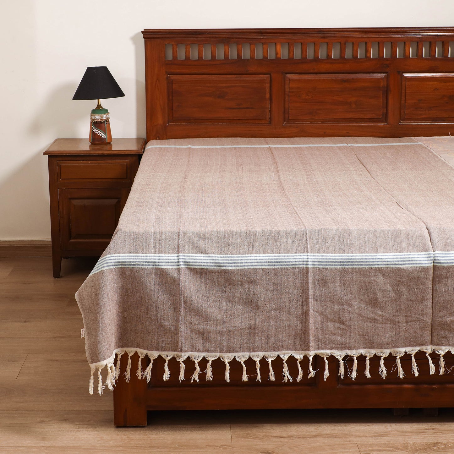 Handloom Cotton Single Bedsheet (90 x 60 in) 292
