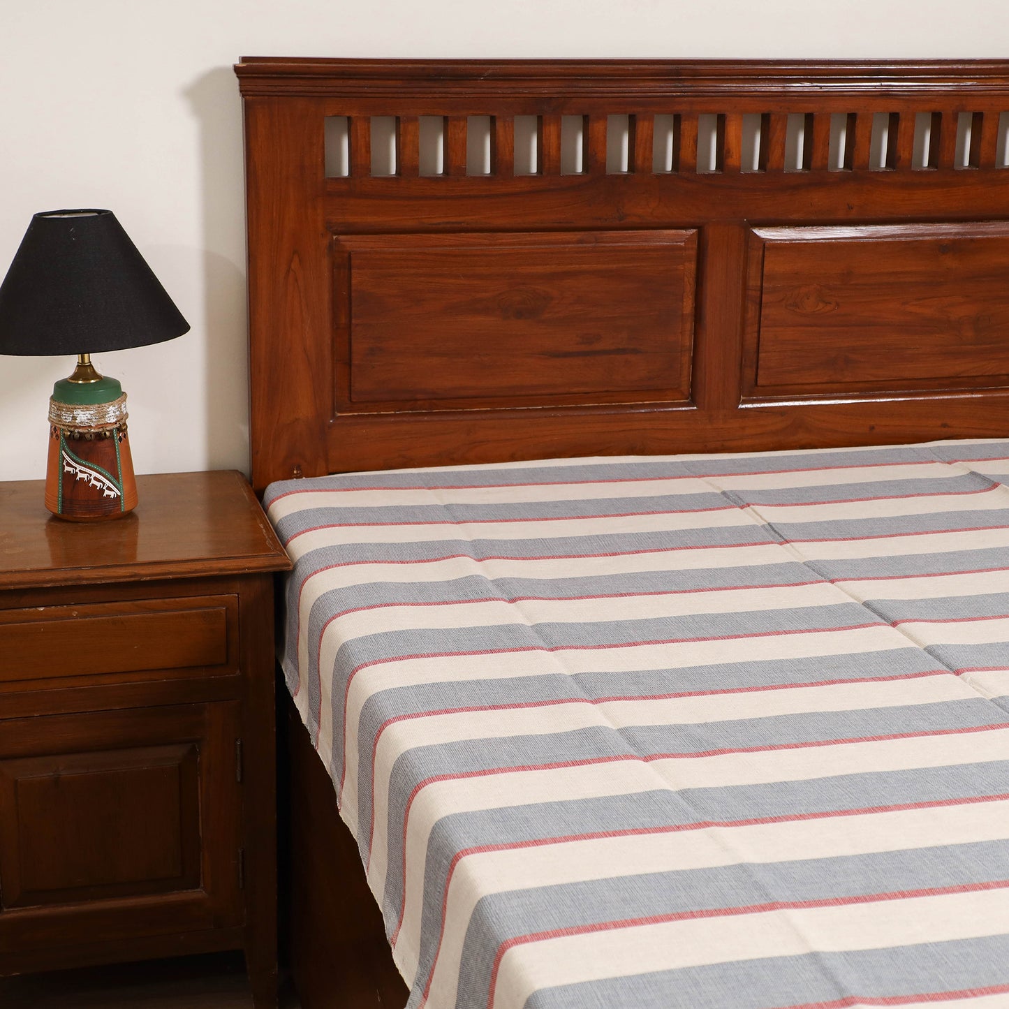 Handloom Cotton Single Bedsheet (90 x 60 in) 293