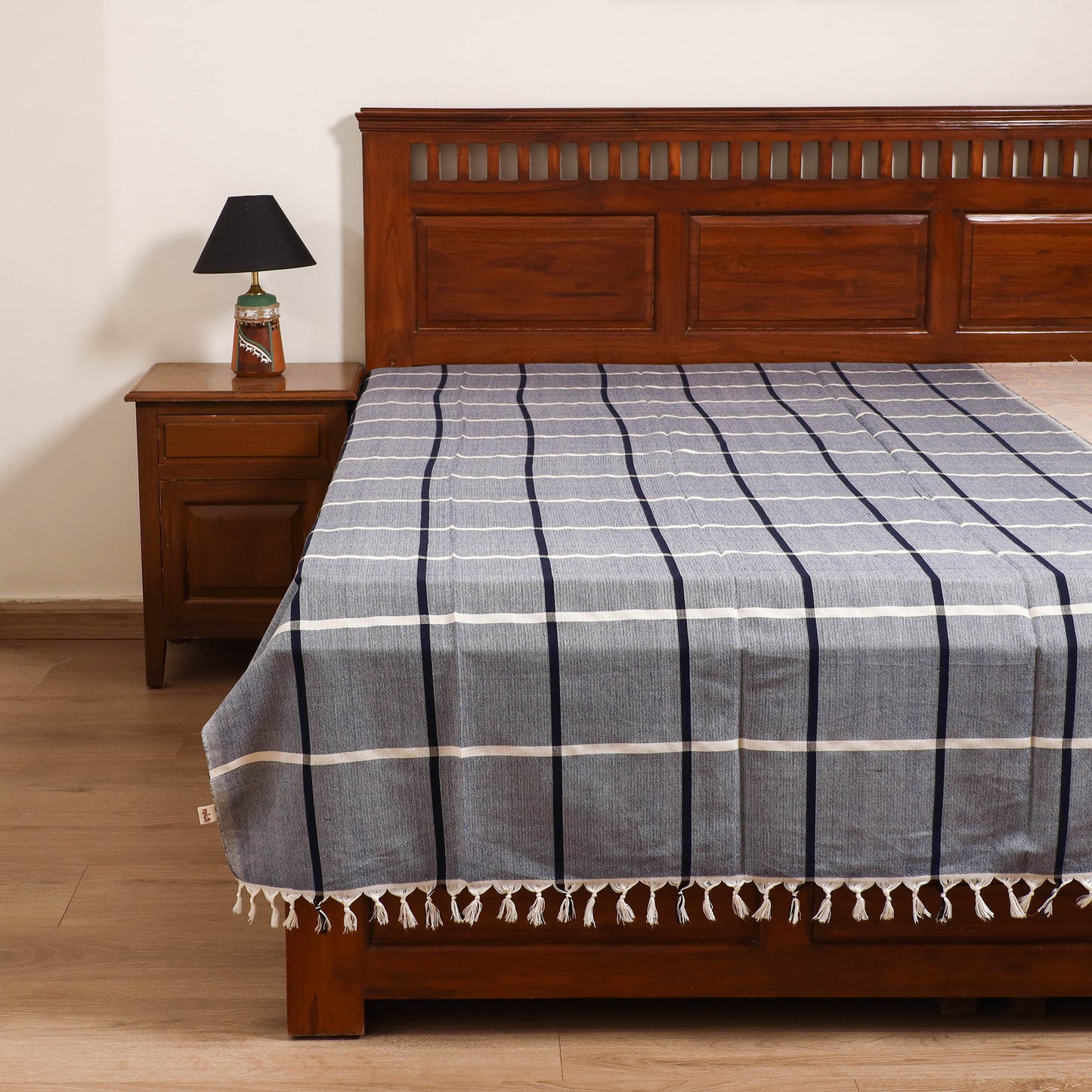 Handloom Cotton Single Bedsheet (90 x 60 in) 310
