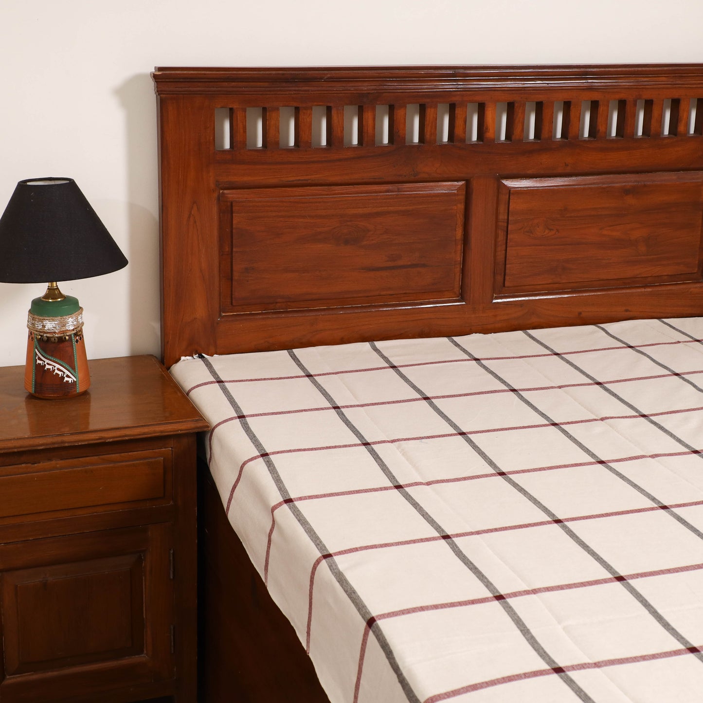 Handloom Cotton Single Bedsheet (90 x 60 in) 315