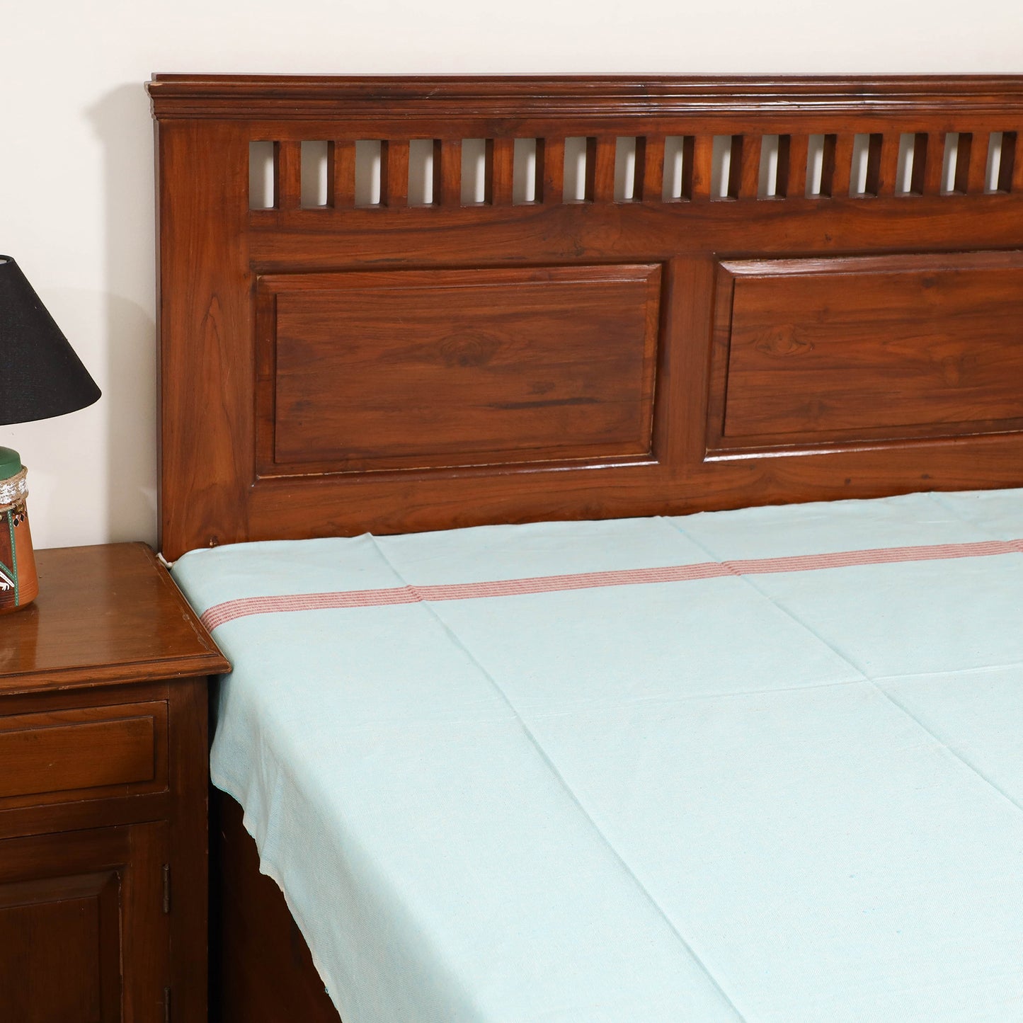 Handloom Cotton Single Bedsheet (90 x 60 in) 316
