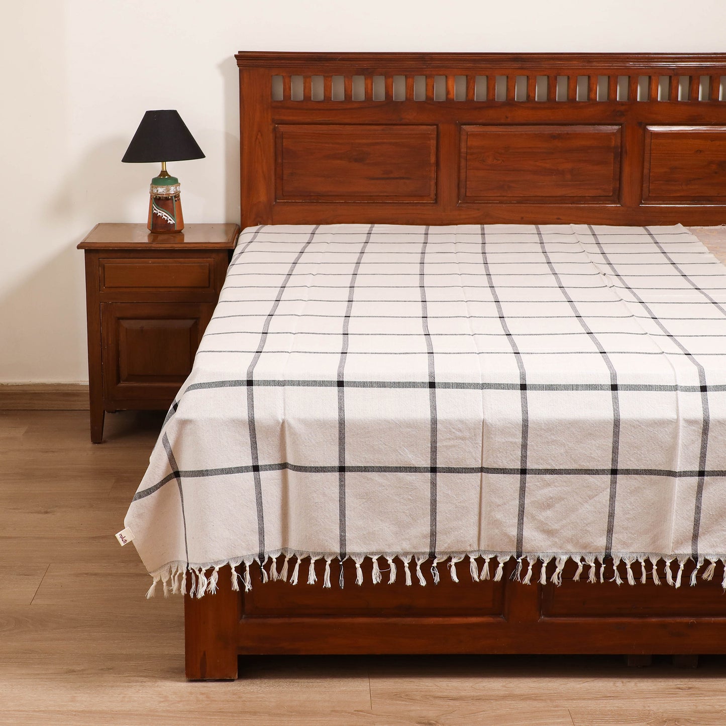 Handloom Cotton Single Bedsheet (90 x 60 in) 318