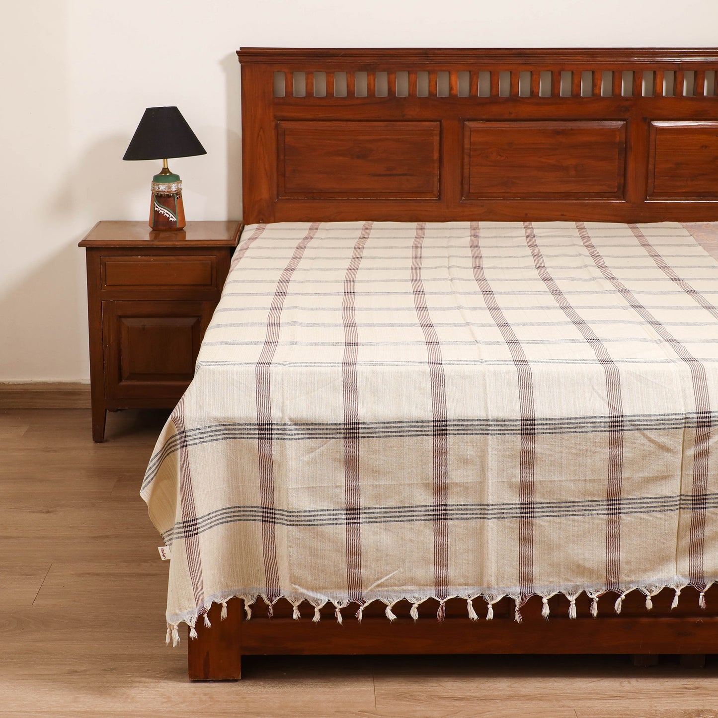 Handloom Cotton Single Bedsheet (90 x 60 in) 320