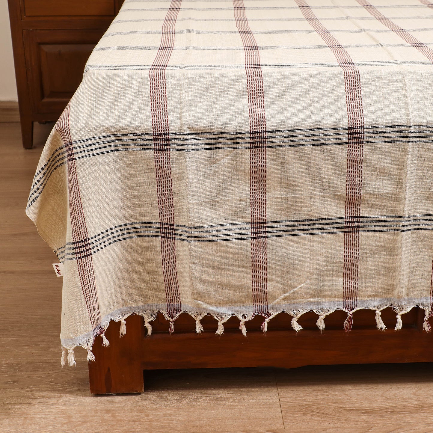 Handloom Cotton Single Bedsheet (90 x 60 in) 320