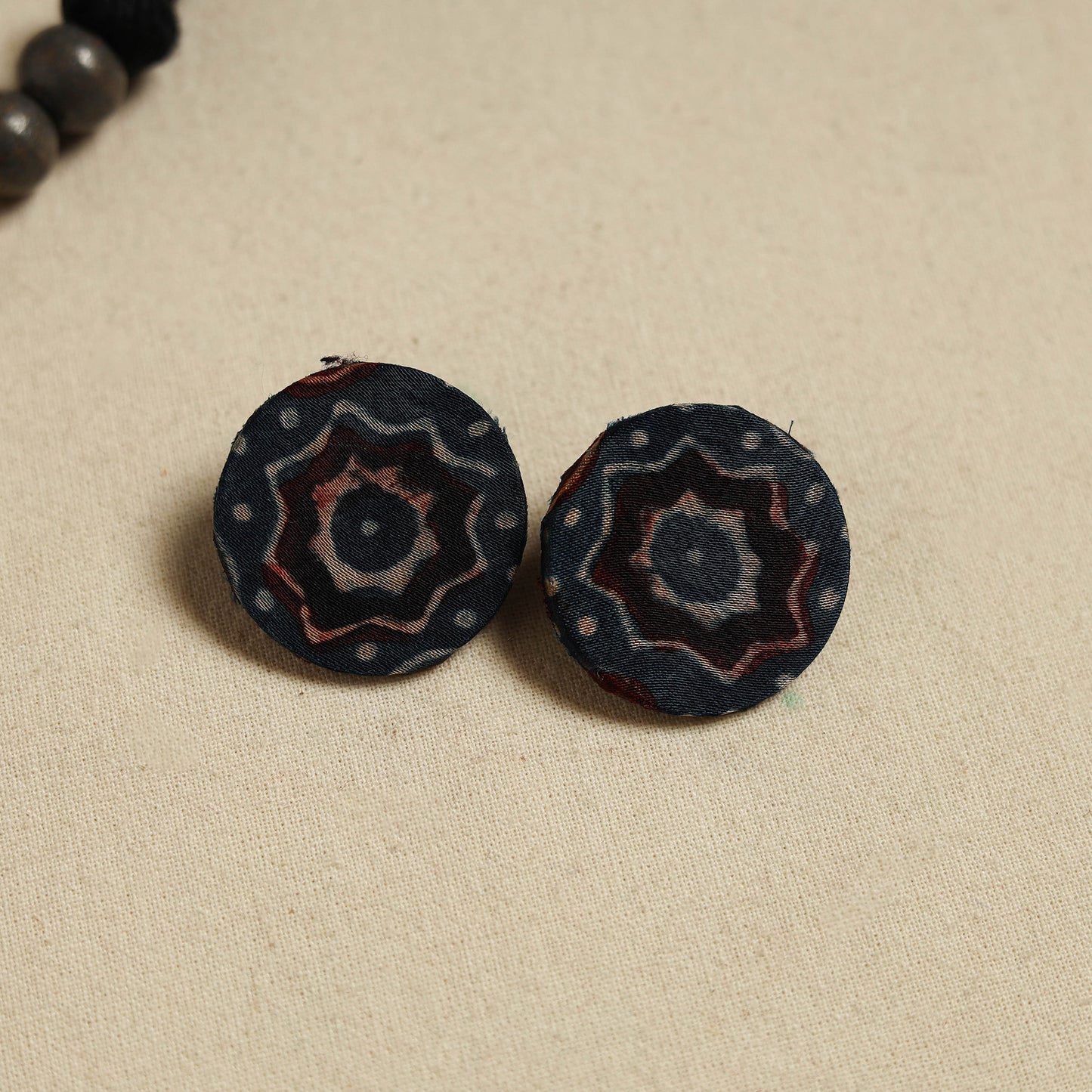 Handcrafted Wooden Beads Fabart Necklace Set 46
