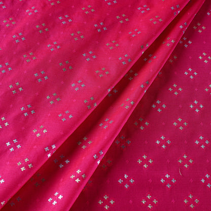 Pink - Banarasi Cutwork Zari Buti Silk Fabric