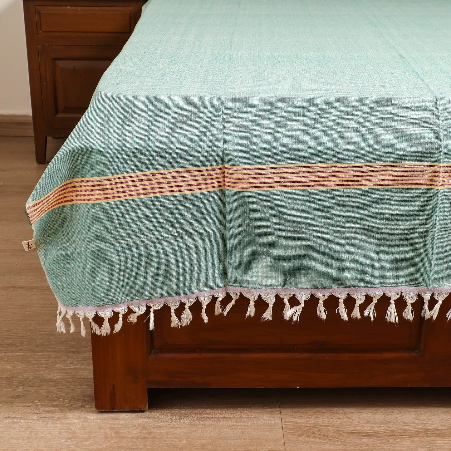 Handloom Cotton Single Bedsheet (90 x 60 in) 332