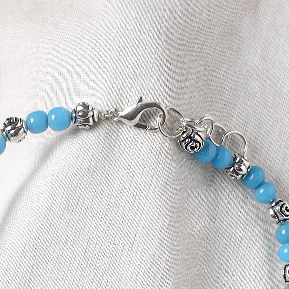 Blue - Handcrafted Stone Work GS Anklet 04