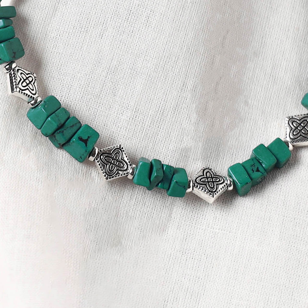 Green - Handcrafted Stone Work GS Anklet 05