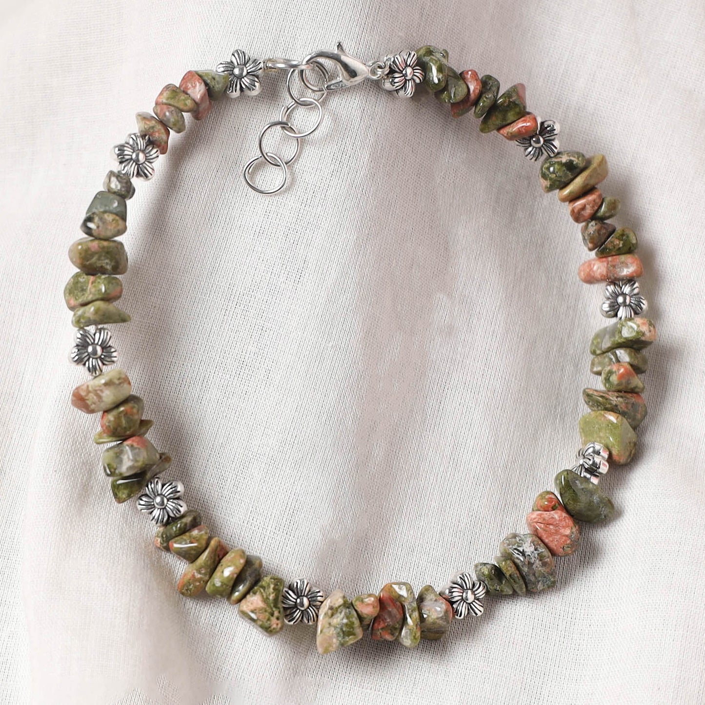 Green - Handcrafted Stone Work GS Anklet 10
