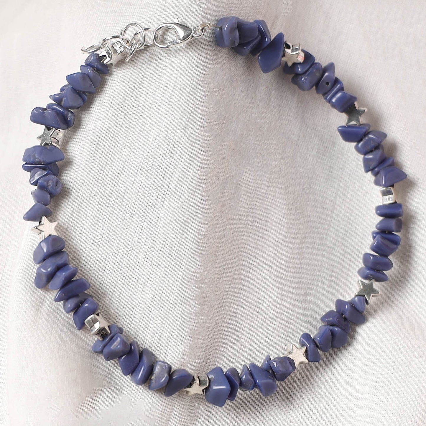 Blue - Handcrafted Stone Work GS Anklet 14