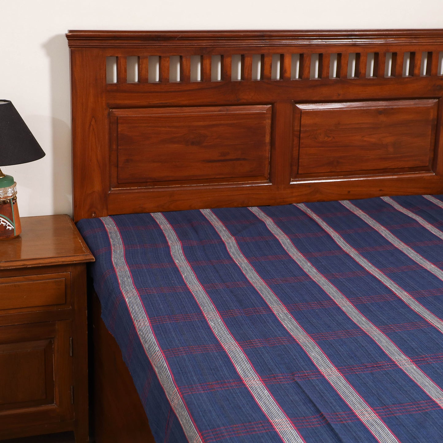 Handloom Cotton Single Bedsheet (90 x 60 in) 340