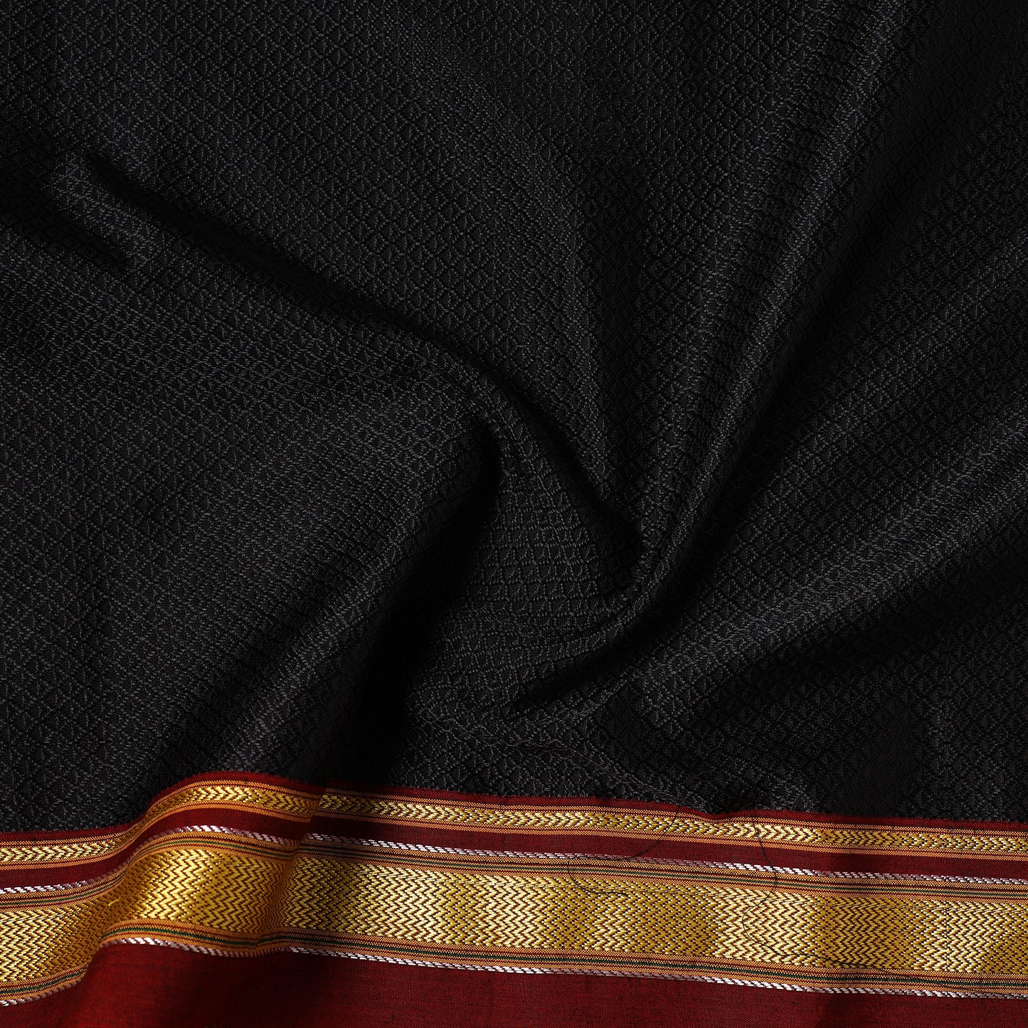 Black - Karnataka Weave Cotton Khun Fabric 02