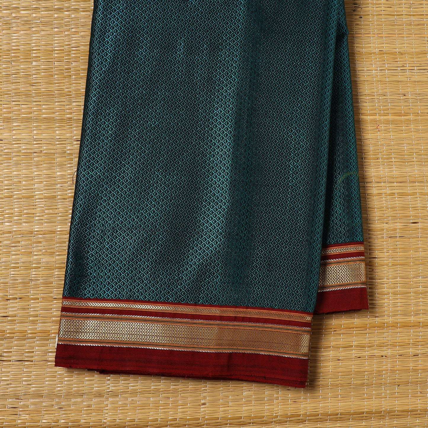 Green - Karnataka Weave Cotton Khun Fabric 04