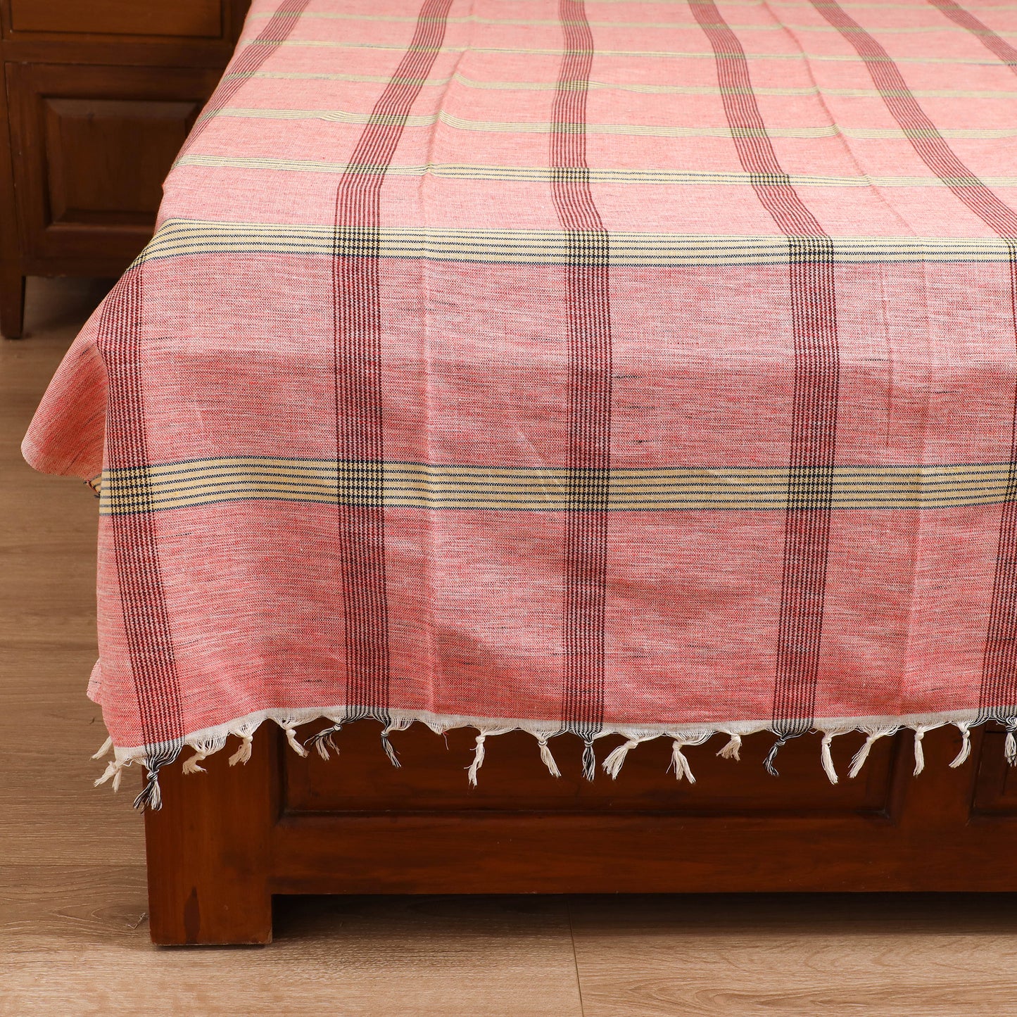 Handloom Cotton Single Bedsheet (90 x 60 in) 344
