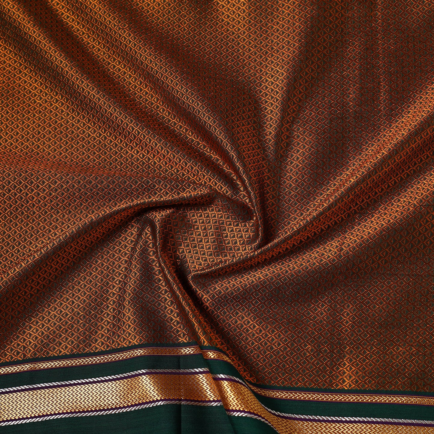 Brown - Karnataka Weave Cotton Khun Fabric 09