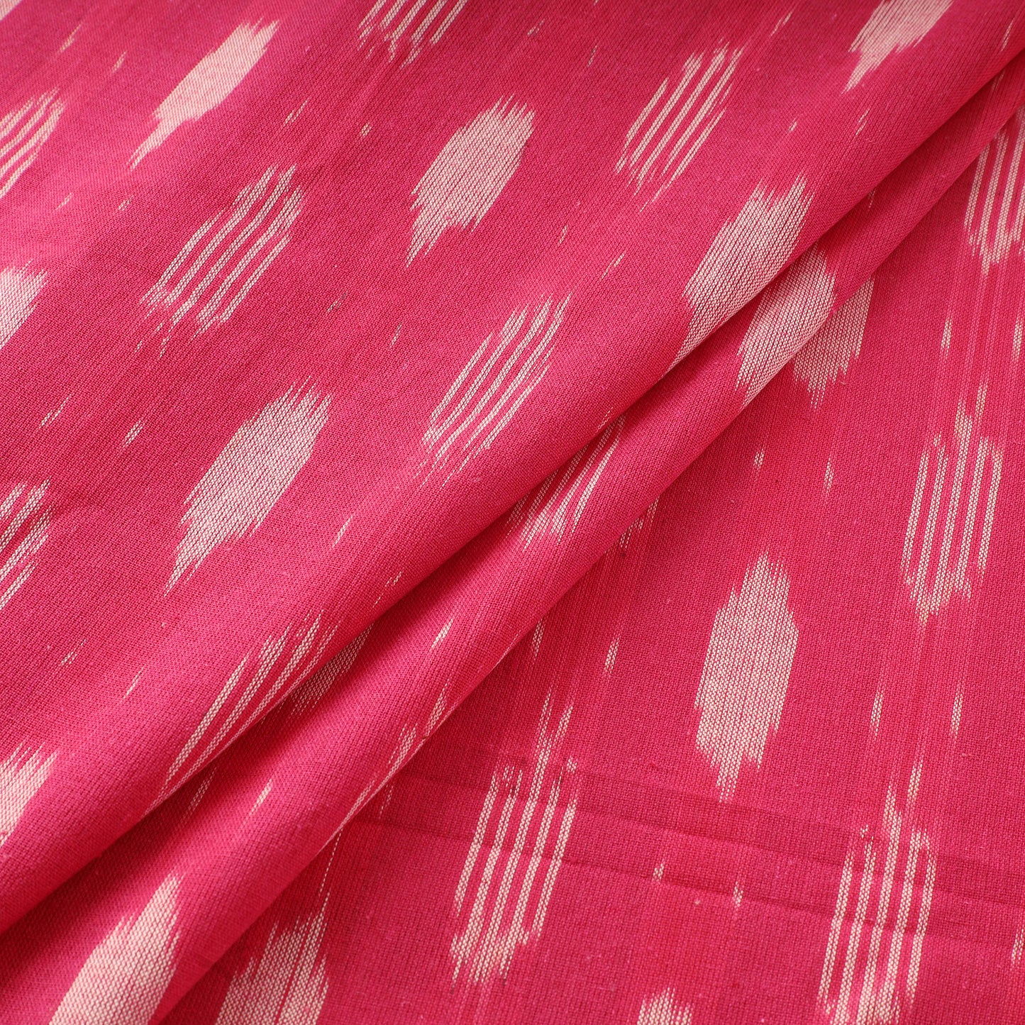 Pink - Pochampally Ikat Weave Cotton Fabric 08
