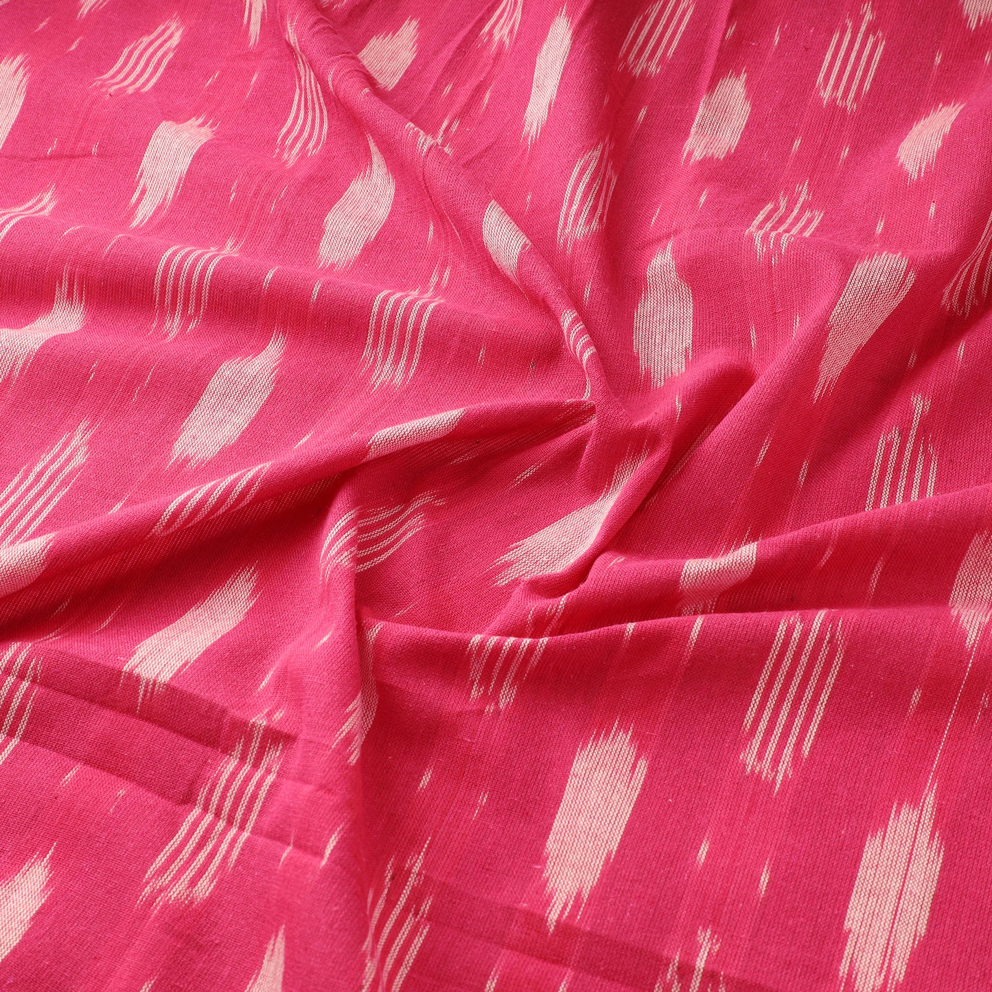 Pink - Pochampally Ikat Weave Cotton Fabric 08