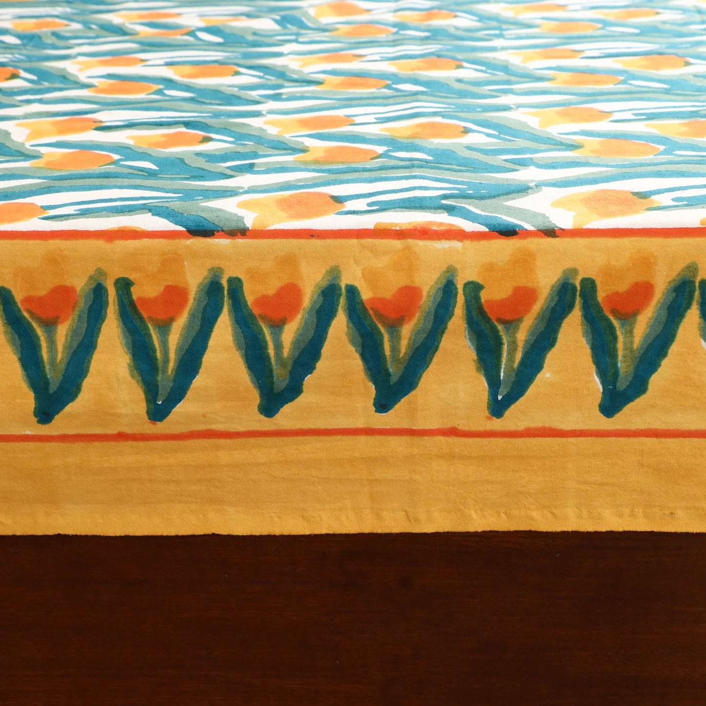 Sanganeri Hand Block Print Cotton Double Bedsheet Set (108 x 90 in) 08