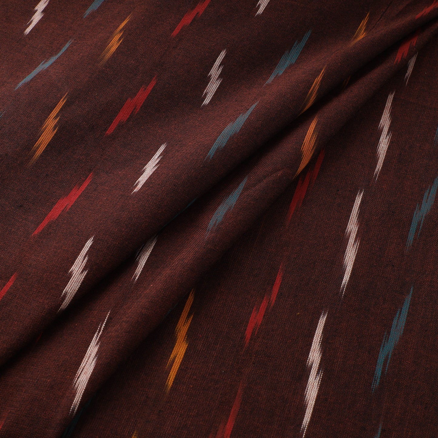 Brown - Pochampally Ikat Weave Cotton Fabric 11
