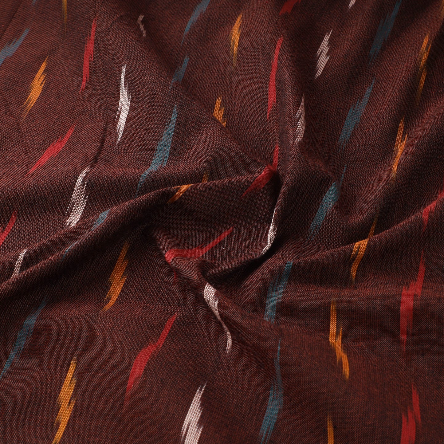 Brown - Pochampally Ikat Weave Cotton Fabric 11