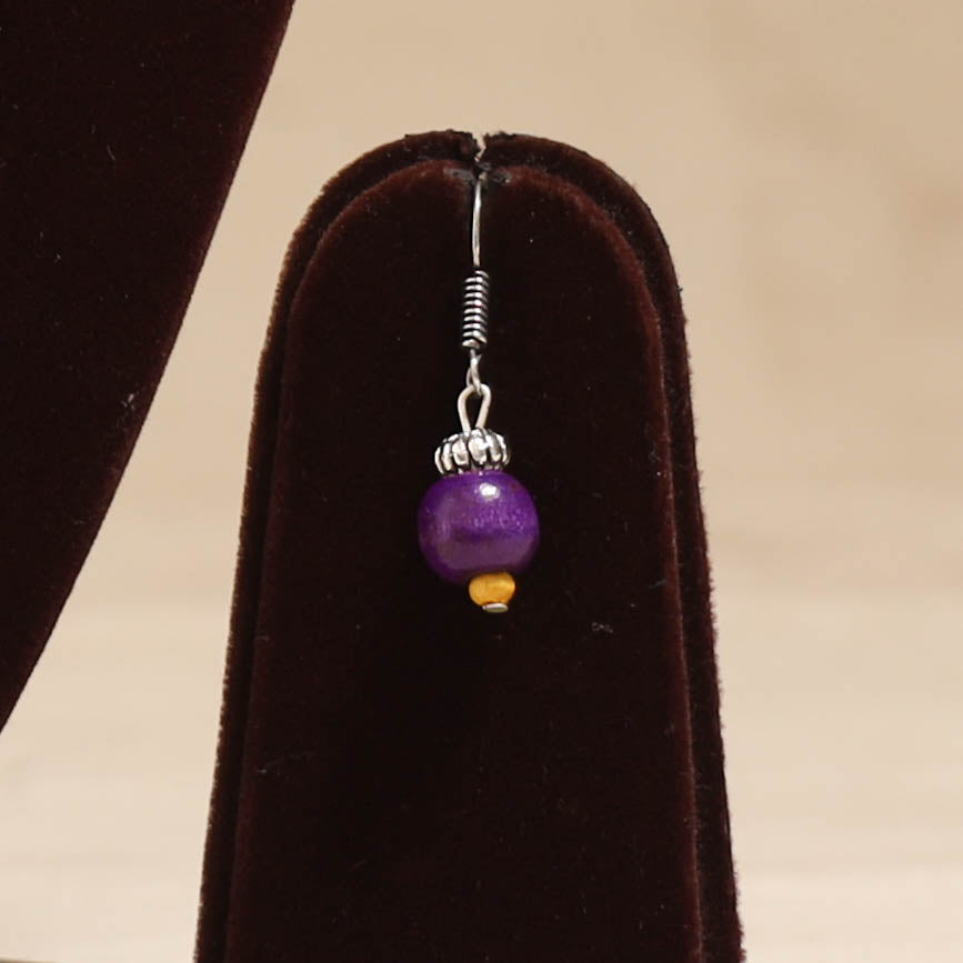 Purple - Handmade Wooden Beads GS Necklace Set 04