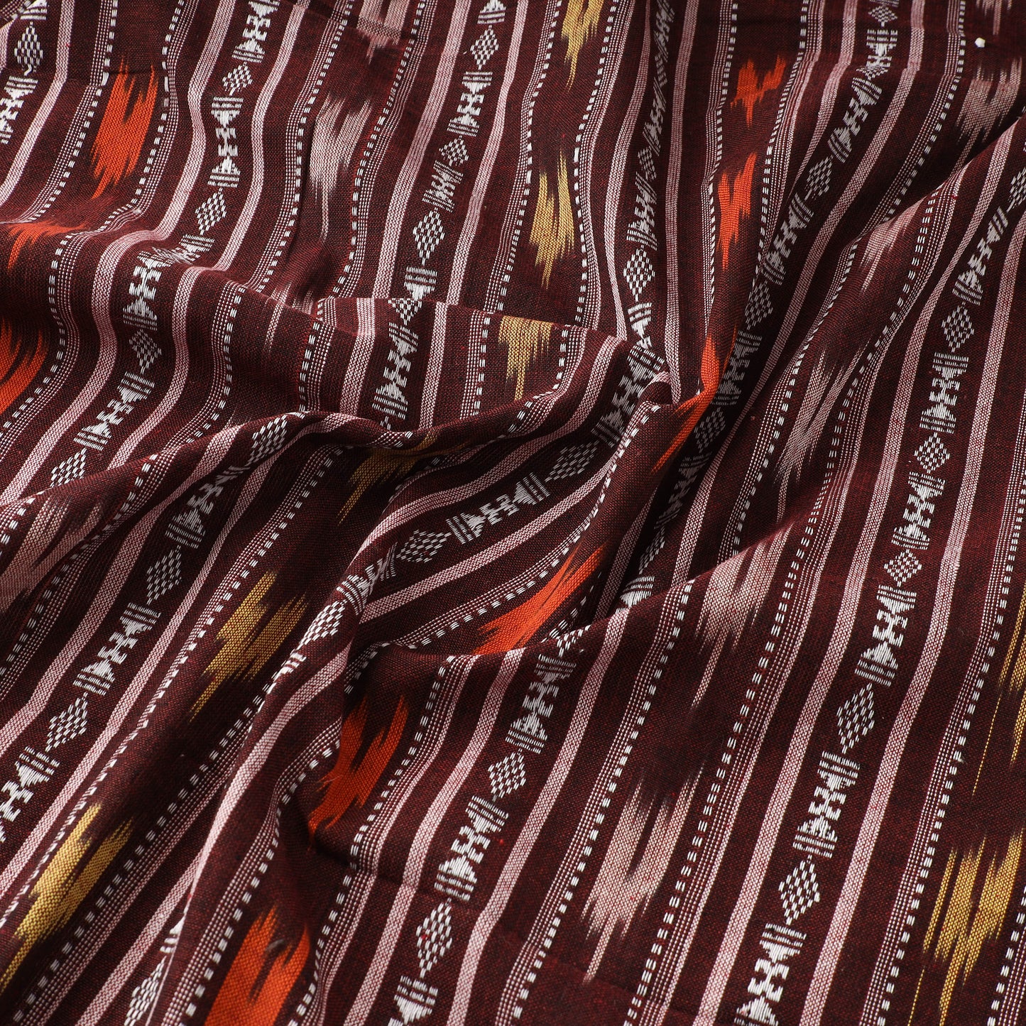 Brown - Cotton Pochampally Dabi Ikat Fabric 27