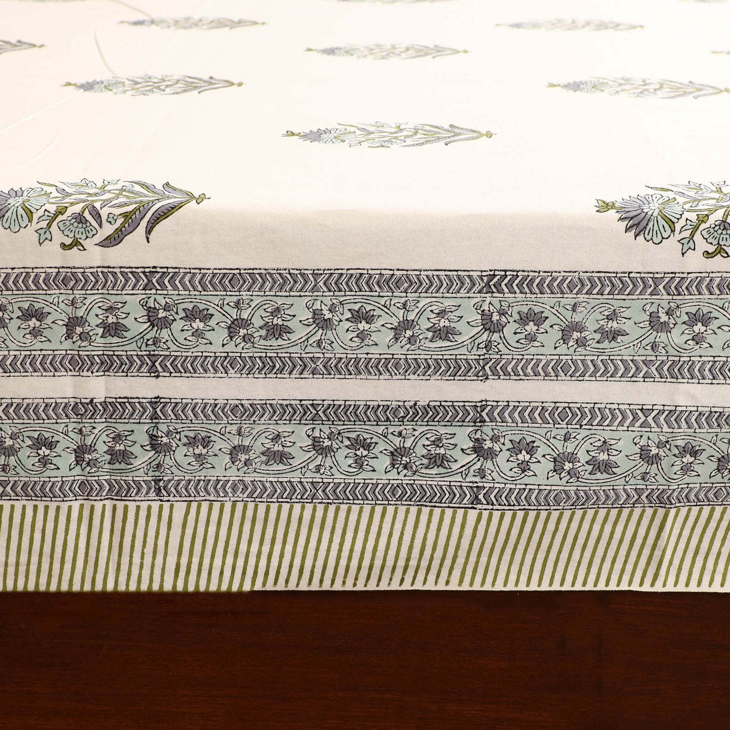 Sanganeri Hand Block Print Cotton Double Bedsheet Set (108 x 90 in) 20