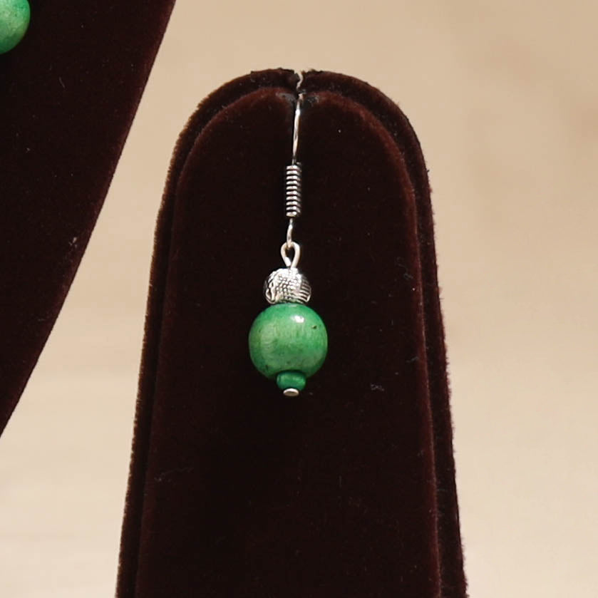 Green - Handmade Wooden Beads GS Necklace Set 08