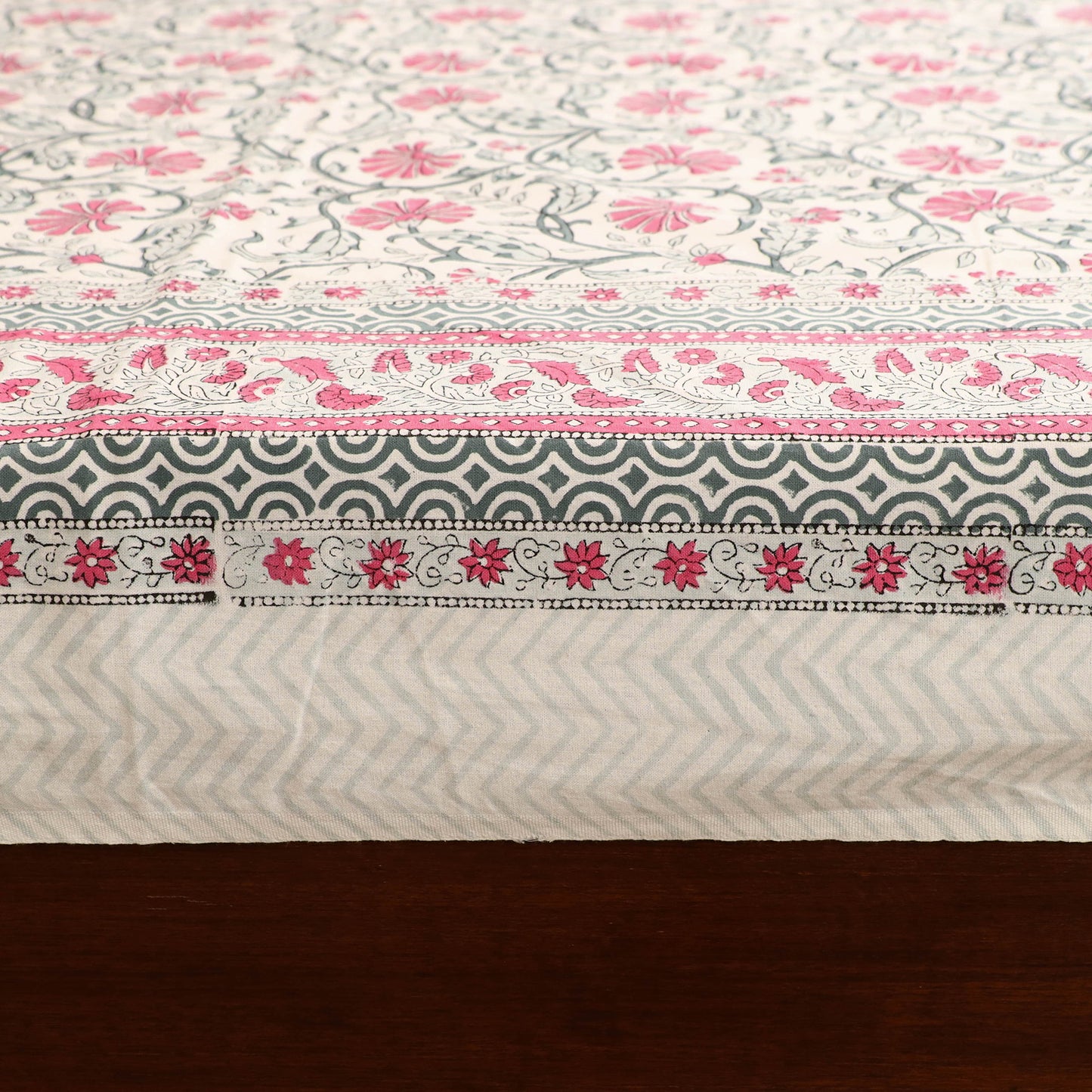 Sanganeri Hand Block Print Cotton Double Bedsheet Set (108 x 90 in) 21