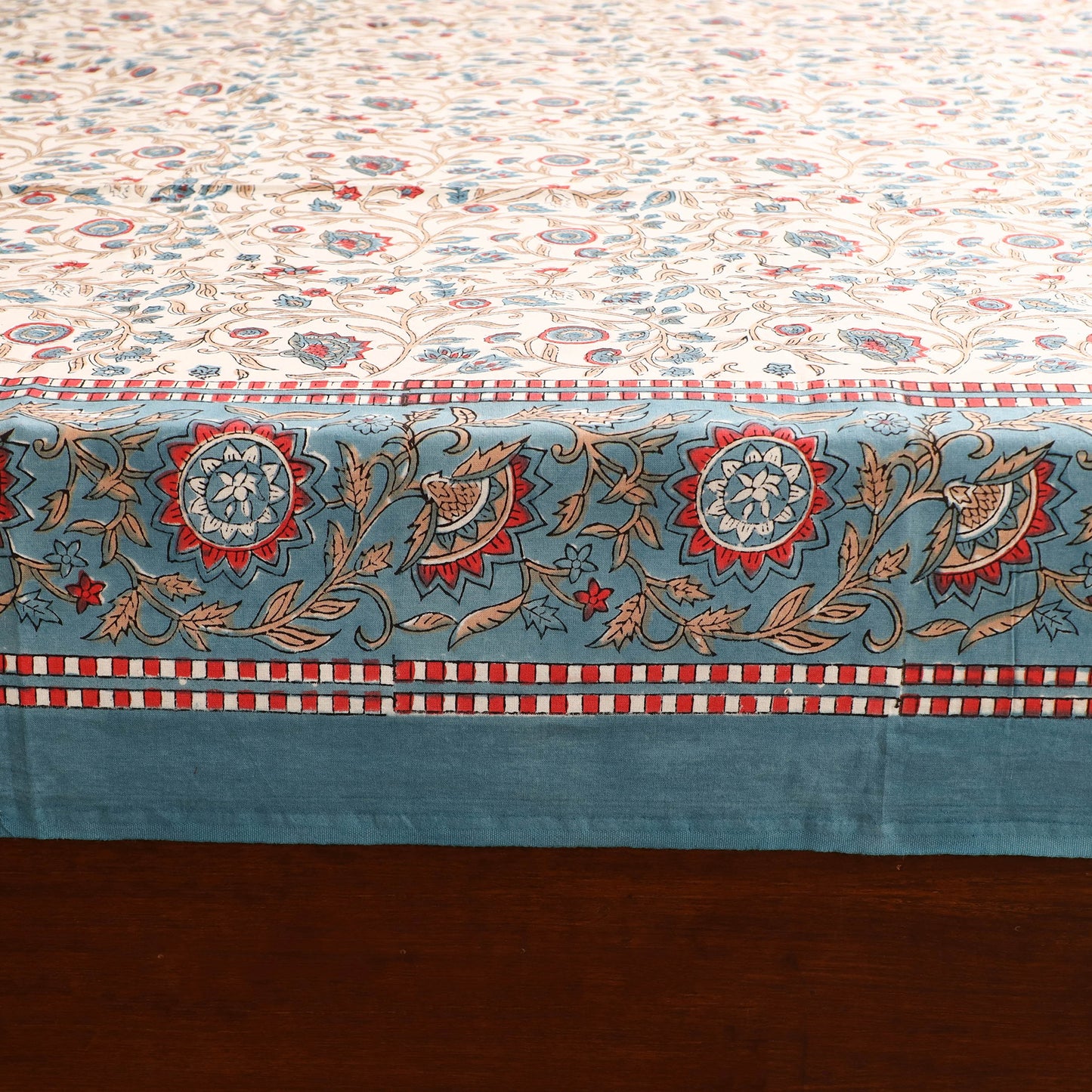 Sanganeri Hand Block Print Cotton Double Bedsheet Set (108 x 90 in) 24