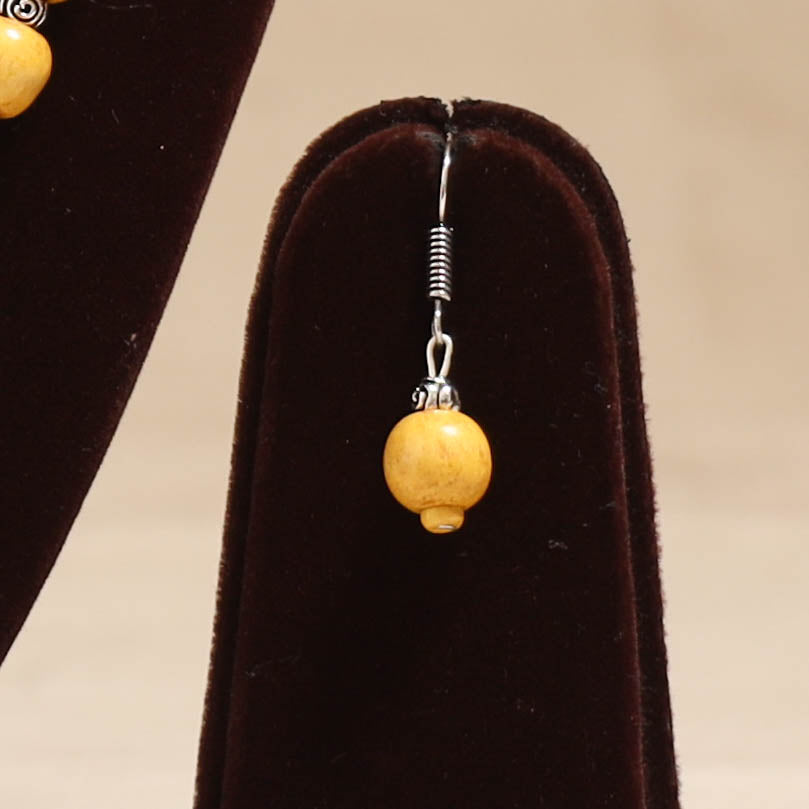 Yellow - Handmade Wooden Beads GS Necklace Set 13
