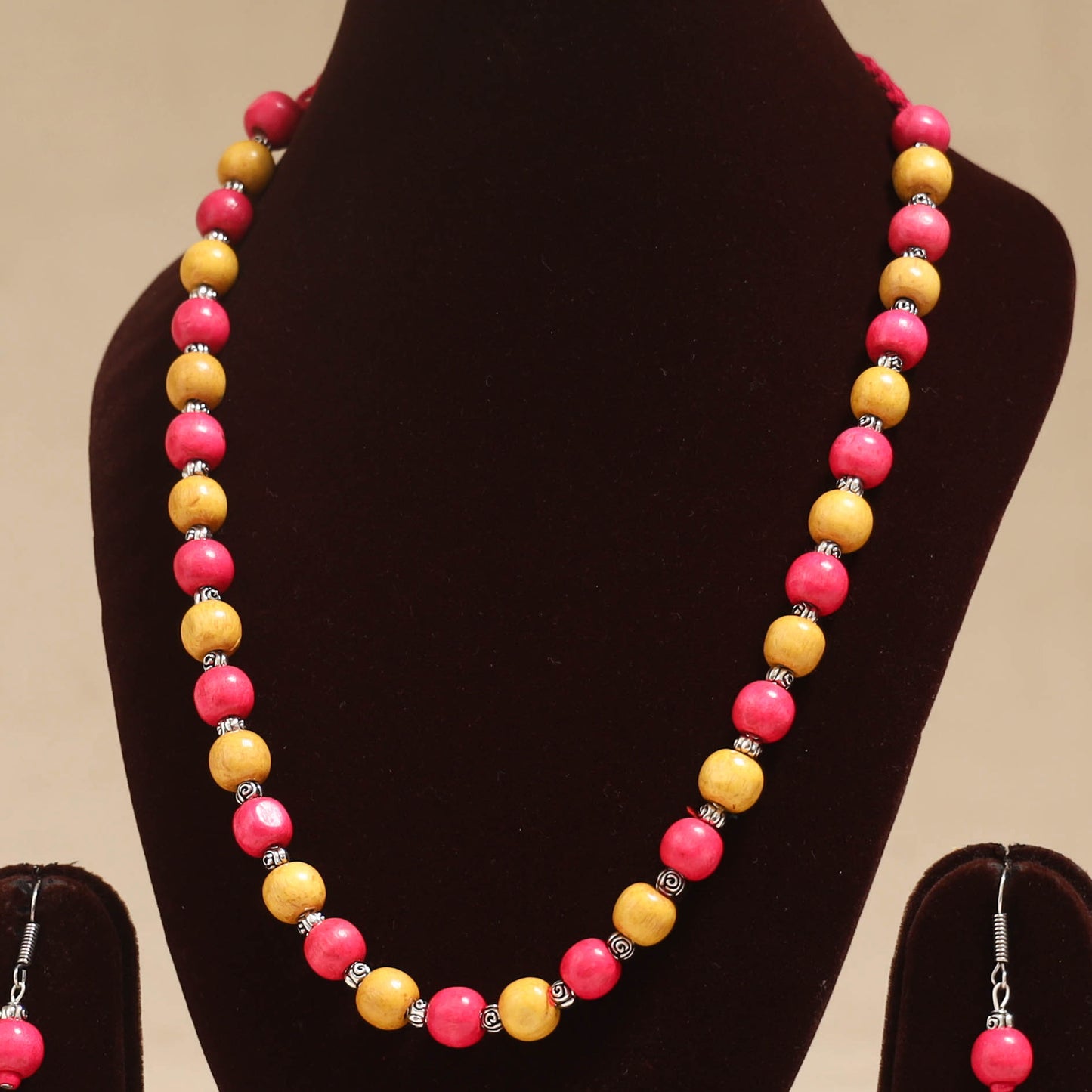Multicolor - Handmade Wooden Beads GS Necklace Set 15