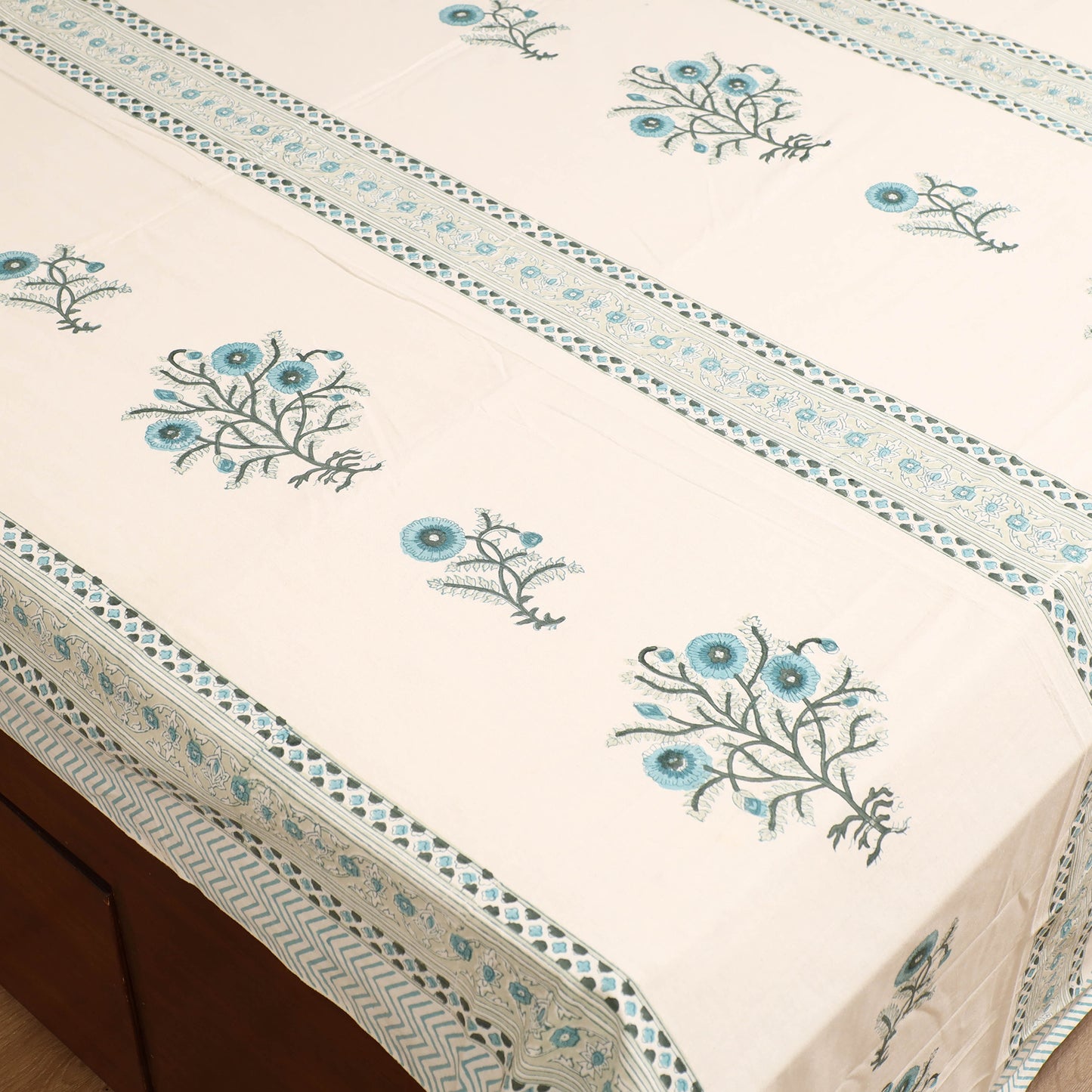 Sanganeri Hand Block Print Cotton Double Bedsheet Set (108 x 90 in) 30