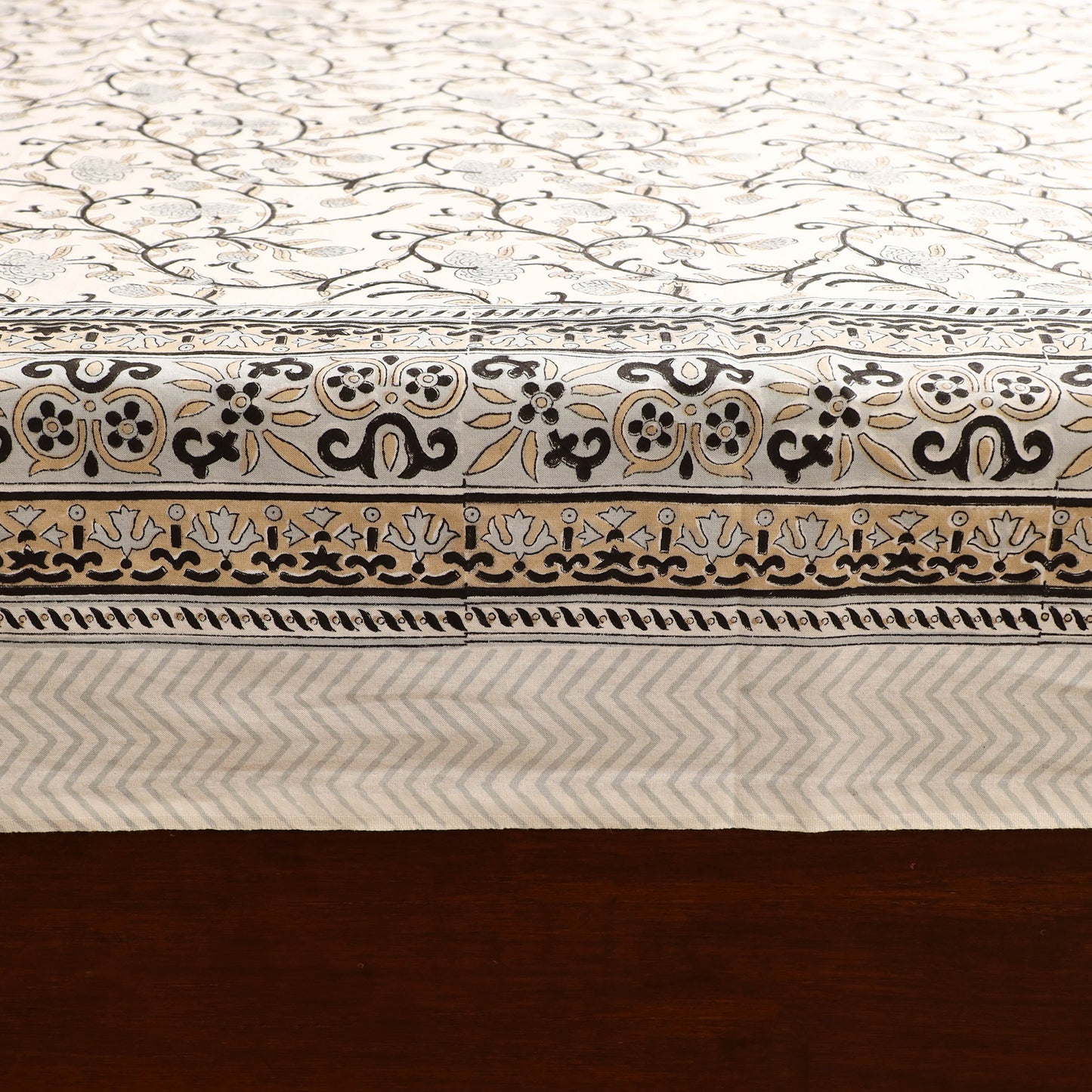 Sanganeri Hand Block Print Cotton Double Bedsheet Set (108 x 90 in) 35