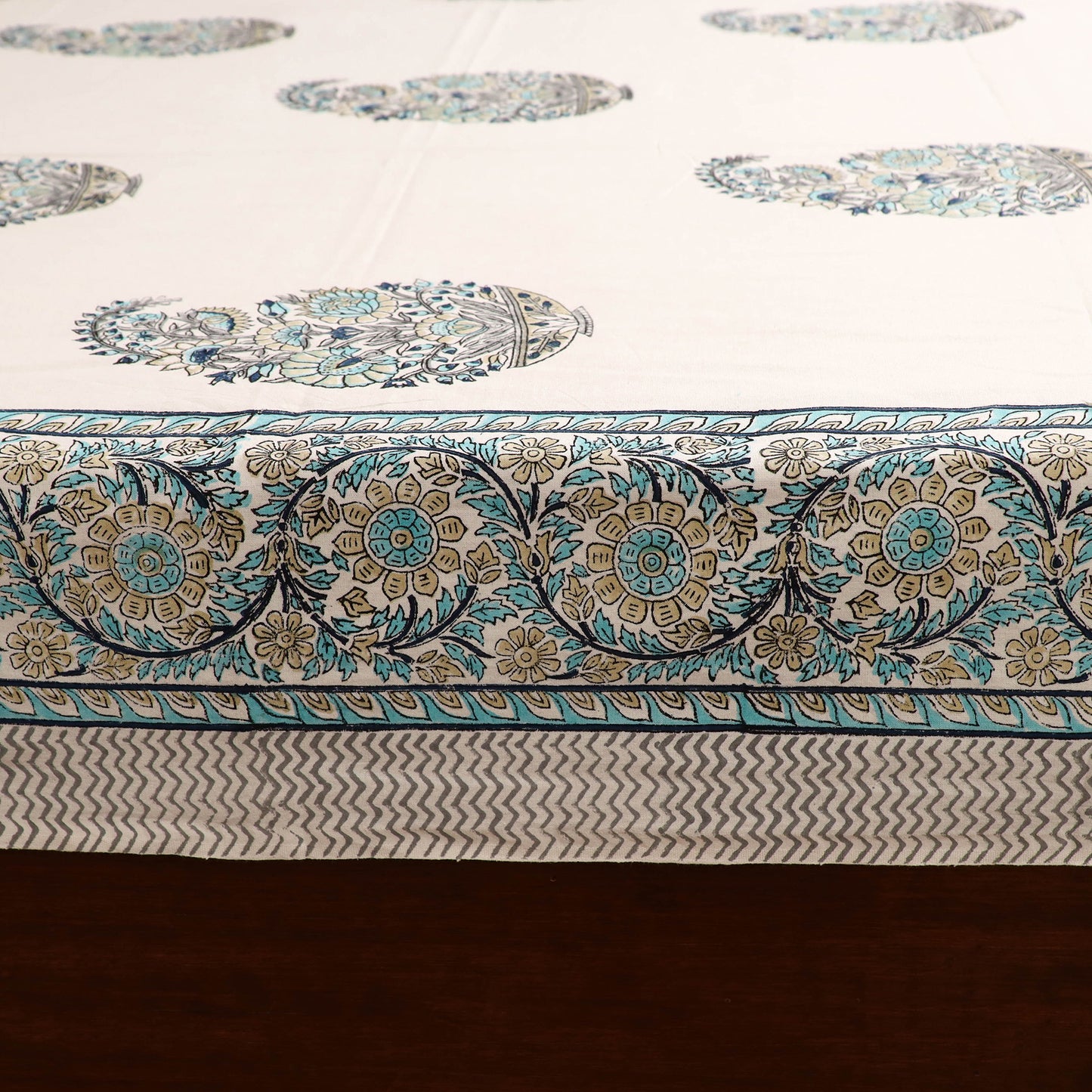 Sanganeri Hand Block Print Cotton Double Bedsheet Set (108 x 90 in) 38
