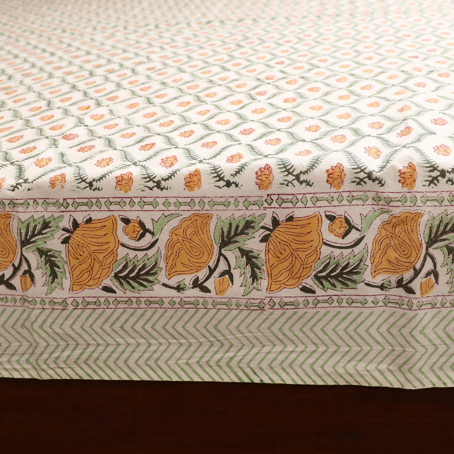 Sanganeri Hand Block Print Cotton Double Bedsheet Set (108 x 90 in) 39