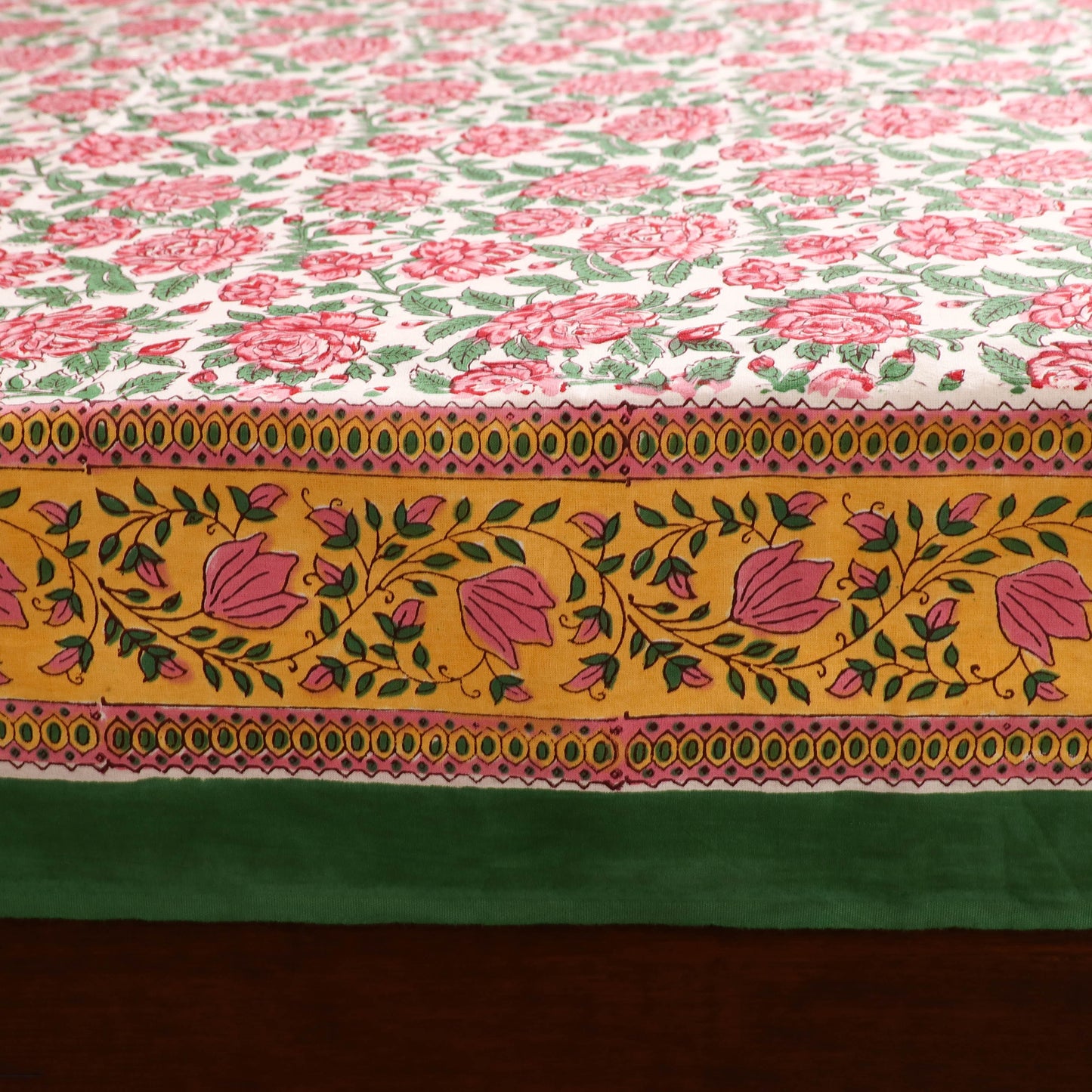 Sanganeri Hand Block Print Cotton Double Bedsheet Set (108 x 90 in) 40