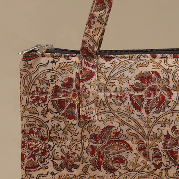 Beige - Quilted Fabric Handcrafted Handbag 20