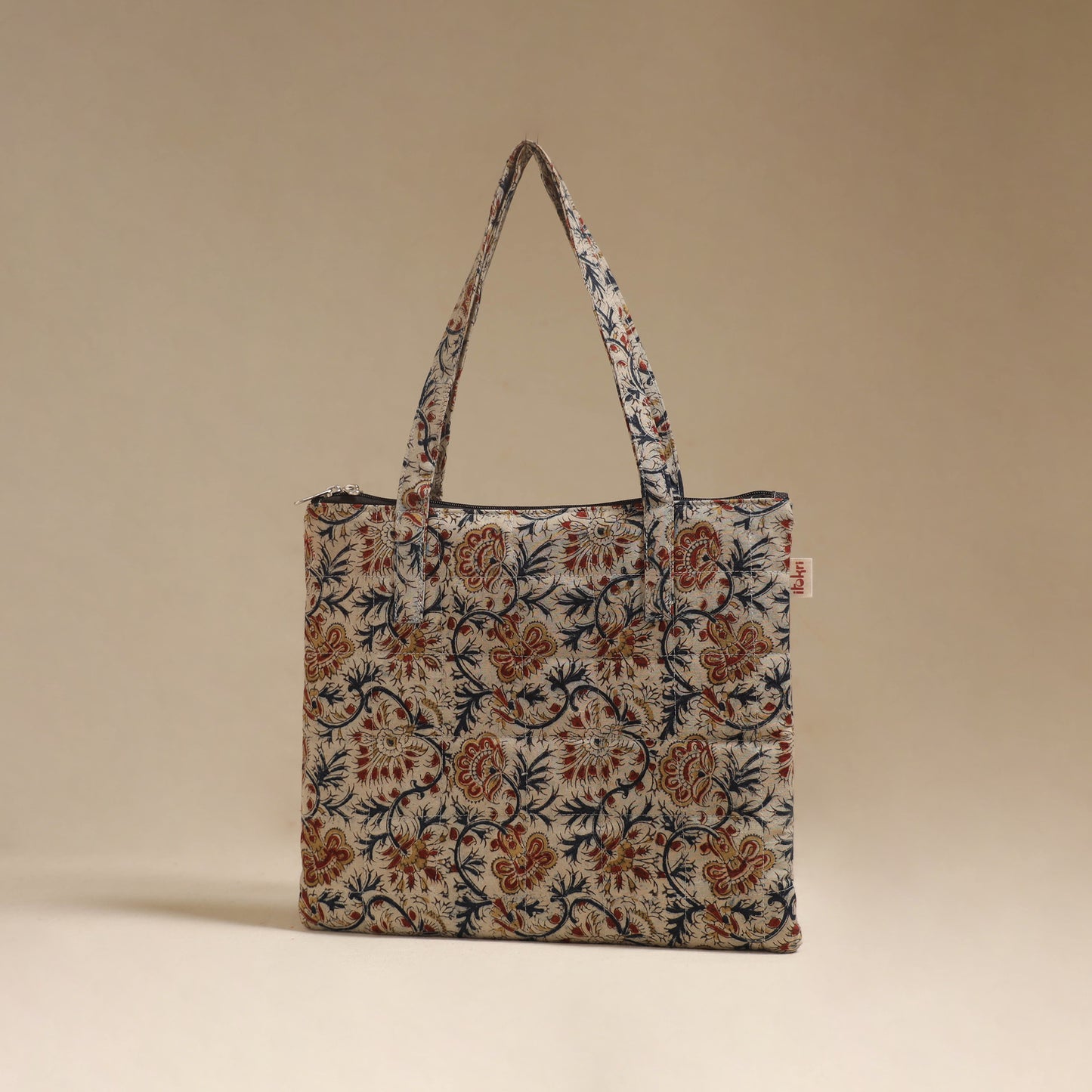 Beige - Quilted Fabric Handcrafted Handbag 23