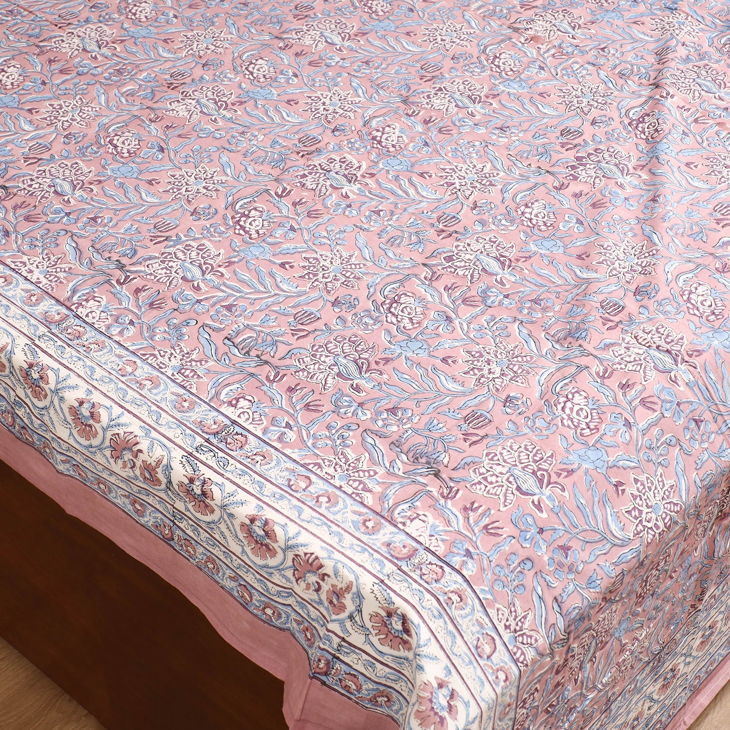 Sanganeri Hand Block Print Cotton Double Bedsheet Set (108 x 90 in) 45