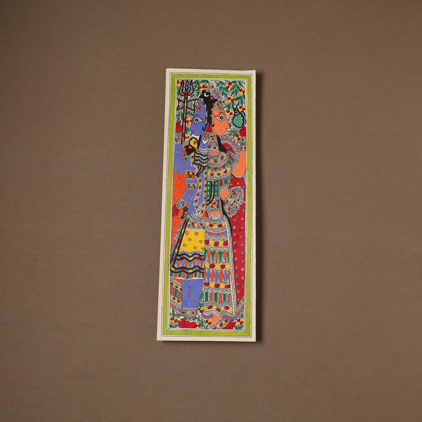 Handpainted Madhubani Painting by Santosh Paswan (22 x 7 in) 14