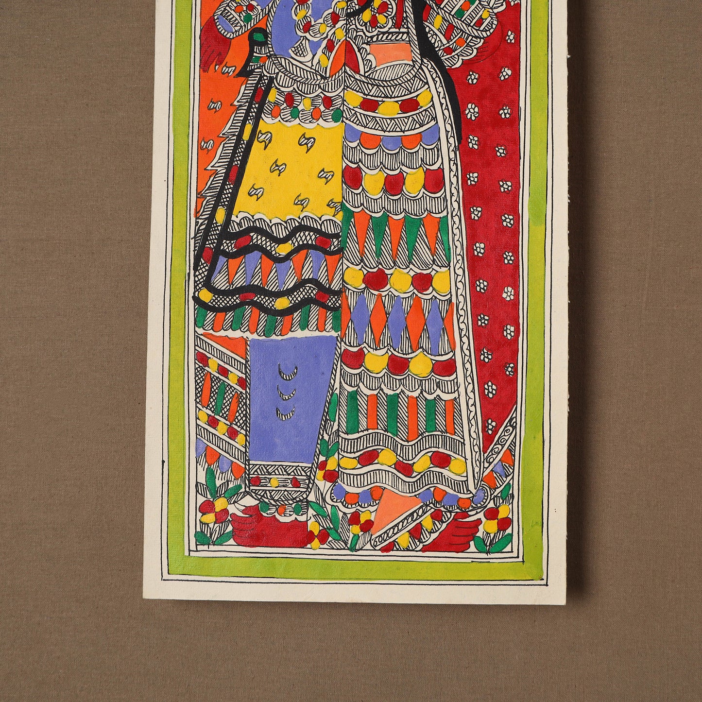 Handpainted Madhubani Painting by Santosh Paswan (22 x 7 in) 14