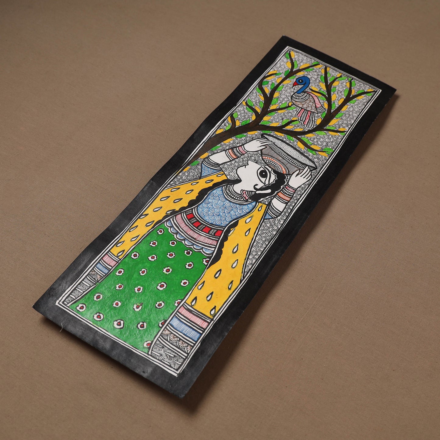 Handpainted Madhubani Painting by Santosh Paswan (22 x 7 in) 18