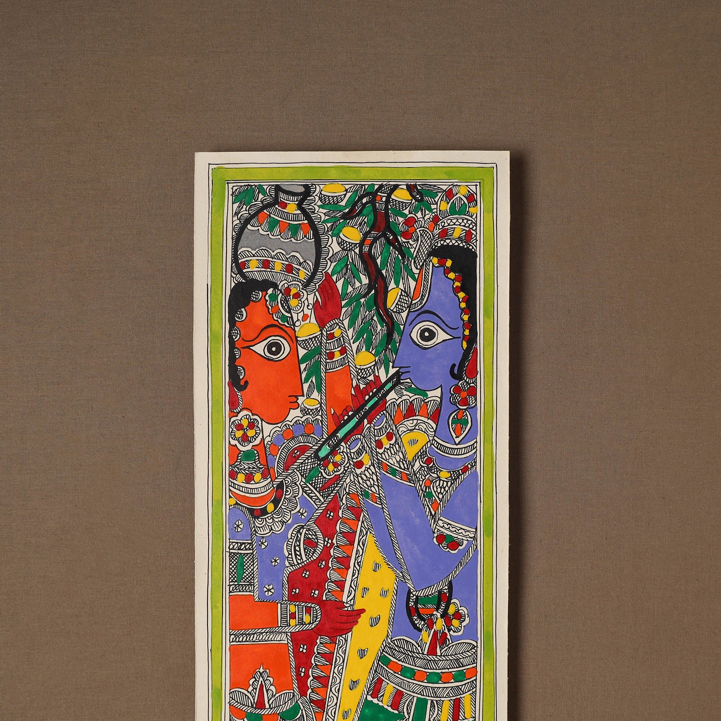 Handpainted Madhubani Painting by Santosh Paswan (22 x 7 in) 17