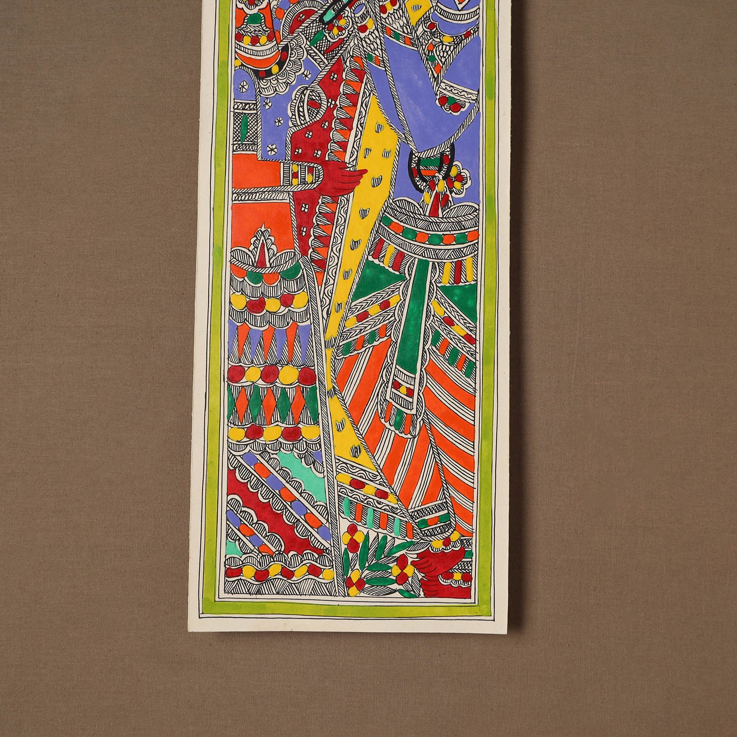 Handpainted Madhubani Painting by Santosh Paswan (22 x 7 in) 17