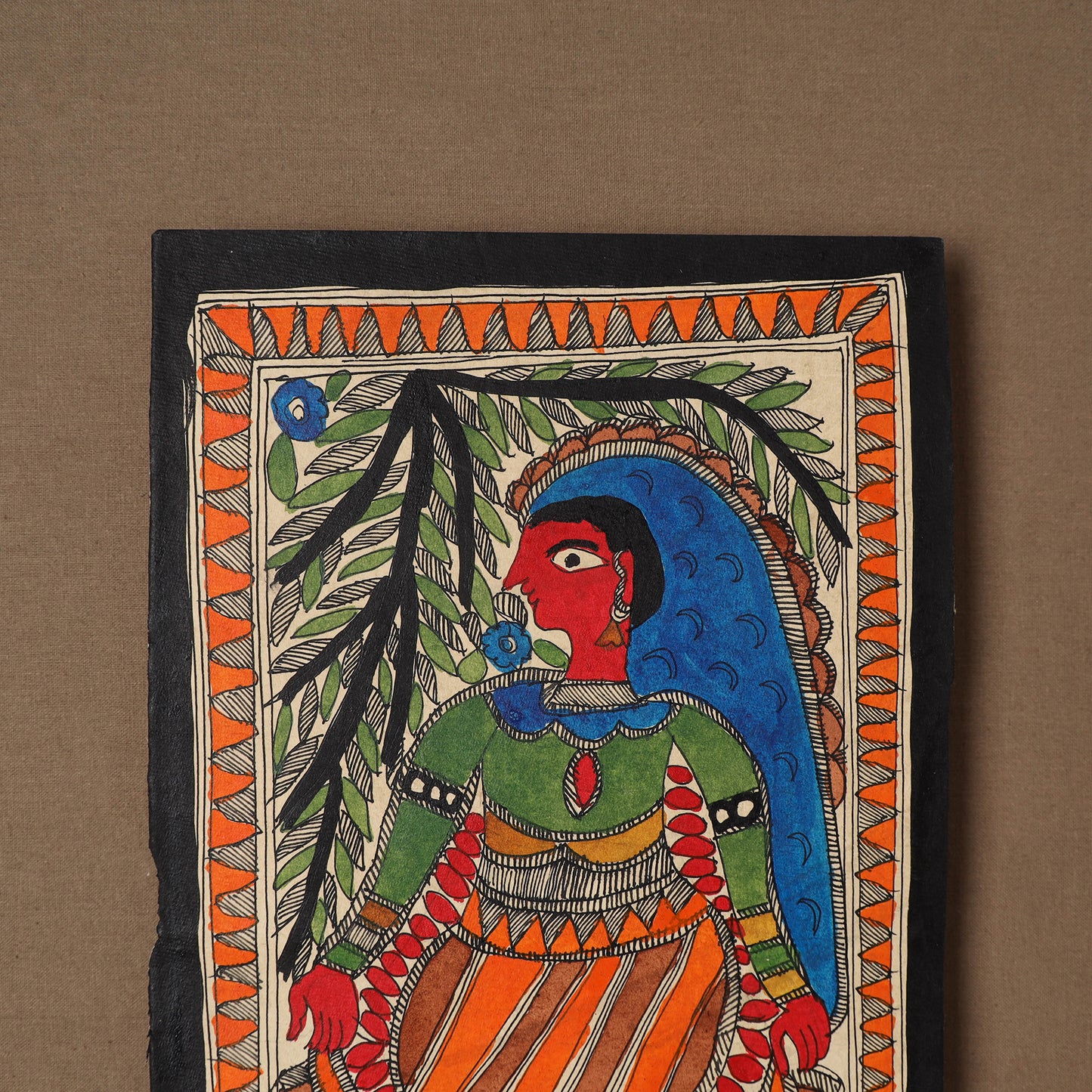 Handpainted Madhubani Painting by Santosh Paswan (10 x 7 in) 04
