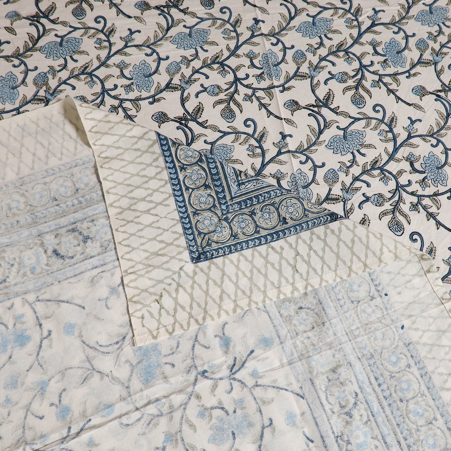 Sanganeri Hand Block Print Cotton Single Bedsheet (90 x 60 in) 56