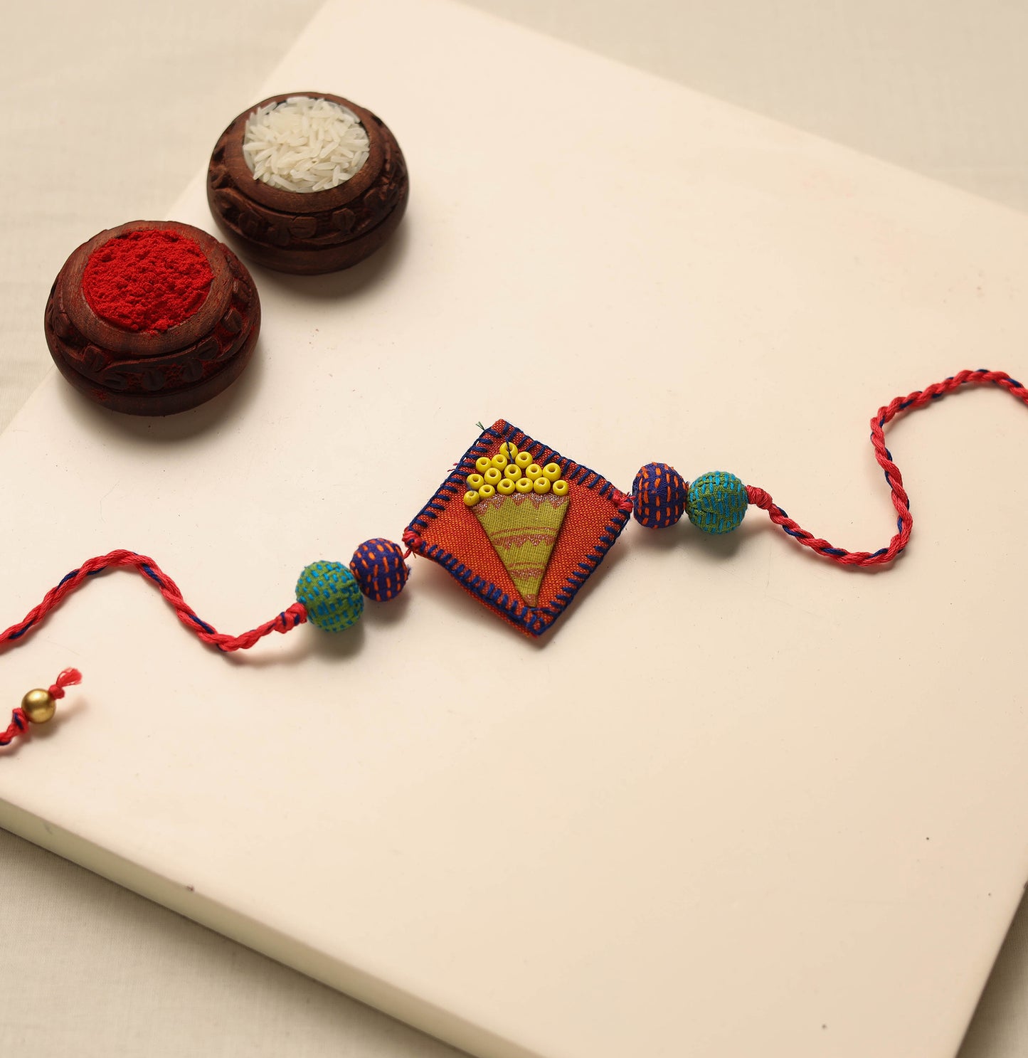 Ice Cream - Hand Embroidery Bead Work Rakhi